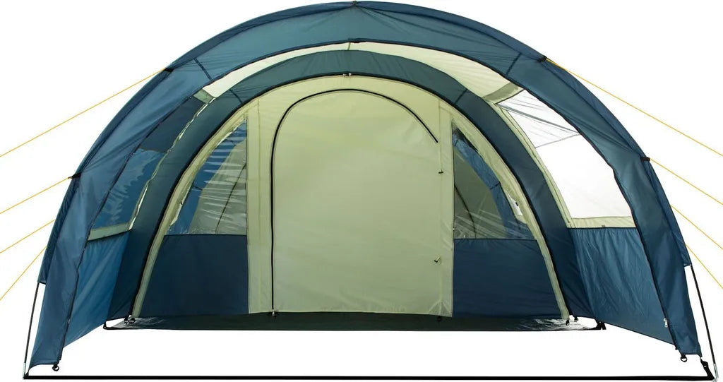  CampFeuer Zelt Multi Für 4 Personen | Blau/Sand | Tunnelzelt 5000 Mm Wassersäule