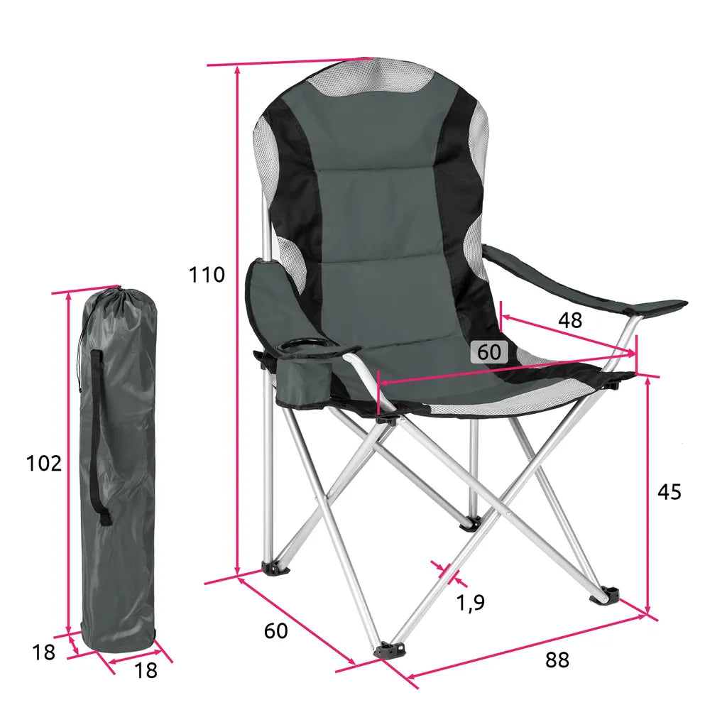  Tectake Campingstuhl Mit Polsterung - Blau