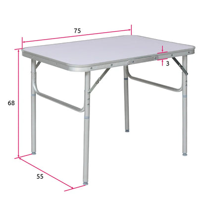  Tectake Camping Klapptisch Aus Aluminium 75x55x68cm - Grau
