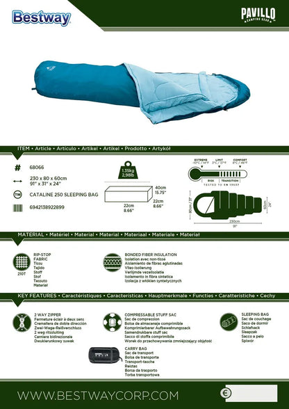  Bestway Pavillo Schlafsack "Cataline 250", 230 X 80 X 60 Cm, 68066