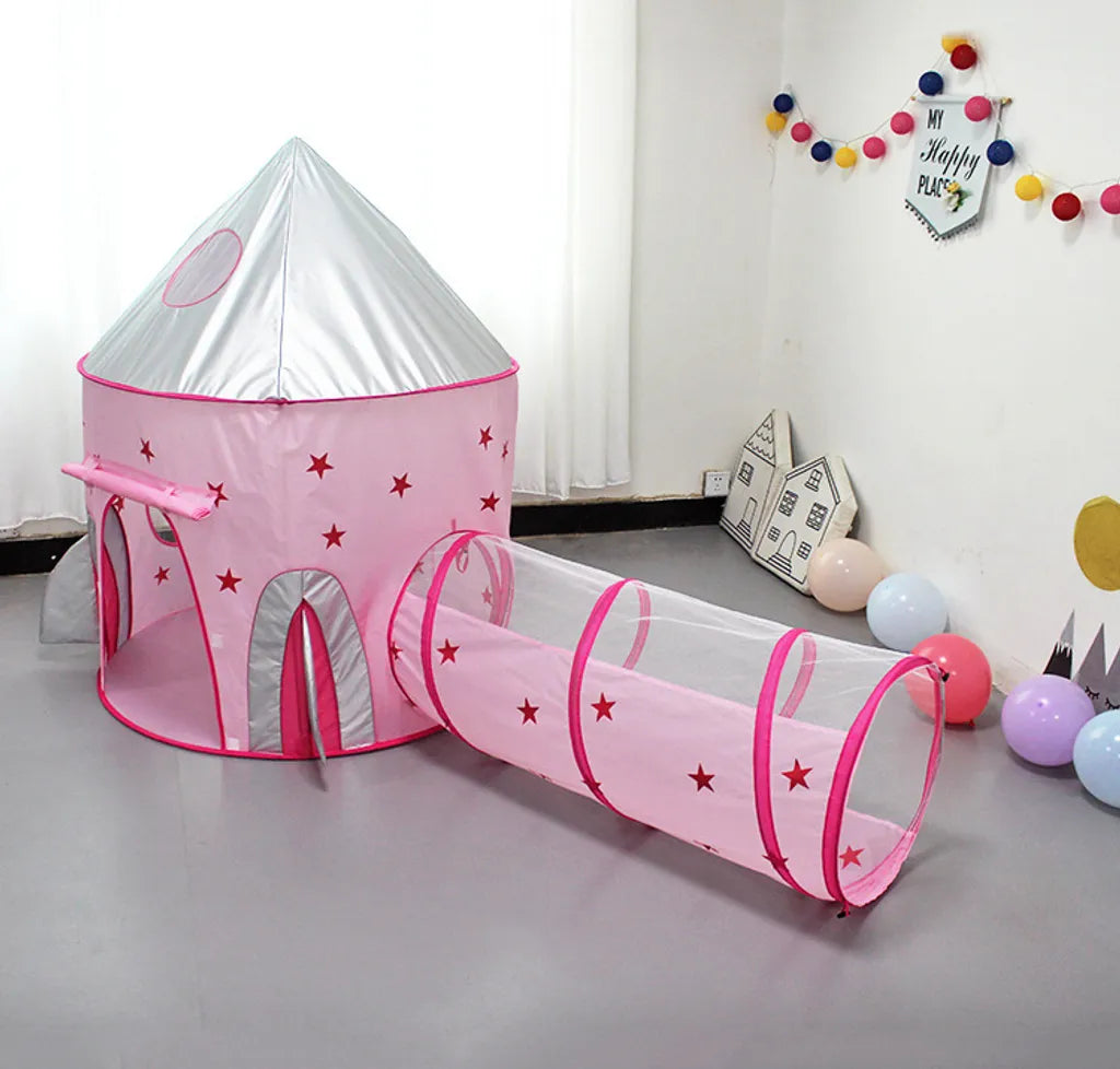  3-Teiliges Kinder Spielzelt Tunnel Spielplatz Pop-up Spielhaus Kinder Zelt Mit Krabbel Tunnel Und 1 Basketball-Korb