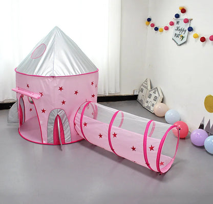  3-Teiliges Kinder Spielzelt Tunnel Spielplatz Pop-up Spielhaus Kinder Zelt Mit Krabbel Tunnel Und 1 Basketball-Korb
