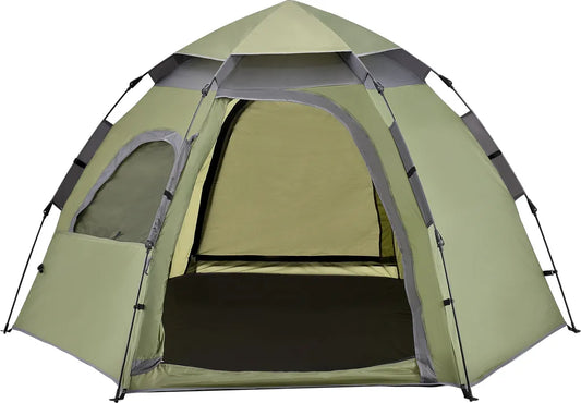 Pro-Tec Campingzelt Nybro Für 2-3 Personen Kuppelzelt 240 X 205 X 140 Cm Sekundenzelt Sofortzelt Festivalzelt Camping Automatik Zelt Wasserdicht Grün