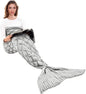 Meerjungfrau Schwanzdecke, All Seasons Warmes Schlafsofa Decke Bettdecke Wohnzimmer Schlafsack Für Kinder Und Erwachsene, Fischschuppe, 190 X 90 Cm - Grau