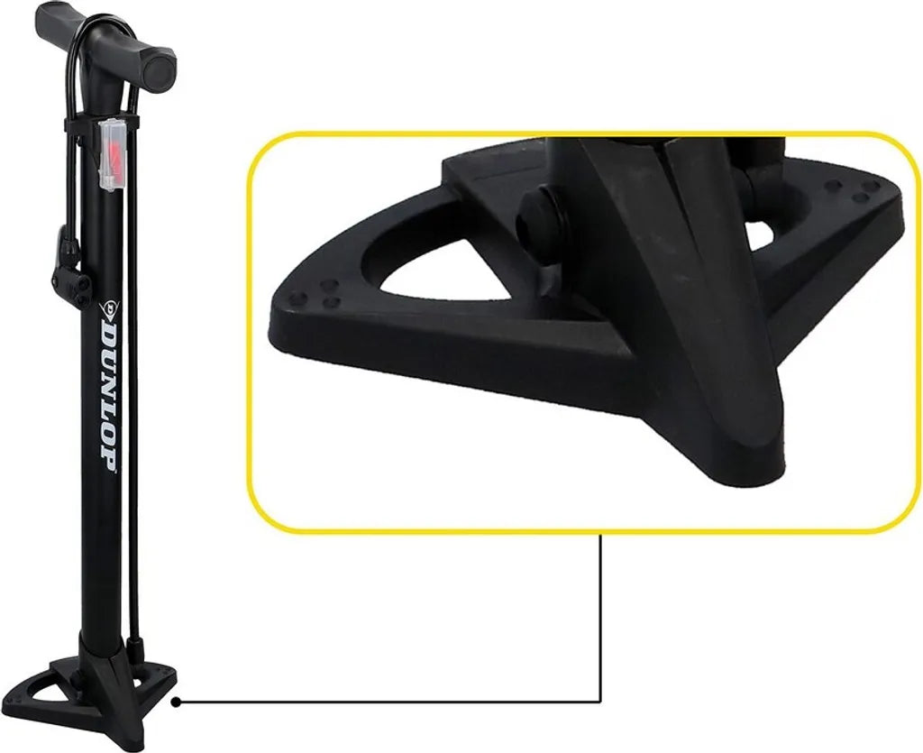  Dunlop Fahrradluftpumpe Für Alle Ventile, Tragbare Luftpumpe, Fahrradpumpe, Standpumpe, Schwarz