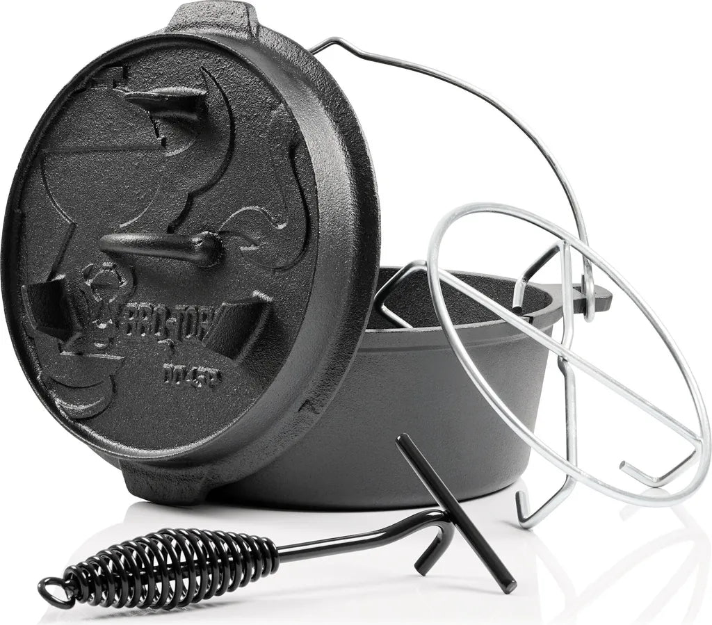  BBQ-Toro 8-teiliges Dutch Oven Starterset Mit 4,2 Liter DO Und Zubehör