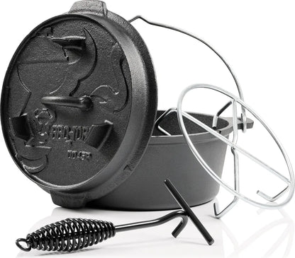  BBQ-Toro 8-teiliges Dutch Oven Starterset Mit 4,2 Liter DO Und Zubehör