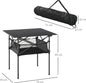  Outsunny Campingtisch Aus Aluminium Faltbar Klapptisch Falttisch Mit Netztasche Tragbarer Picknicktisch Für Camping Garten Party Picknick Balkon Schwarz 70 X 70 X 69 Cm
