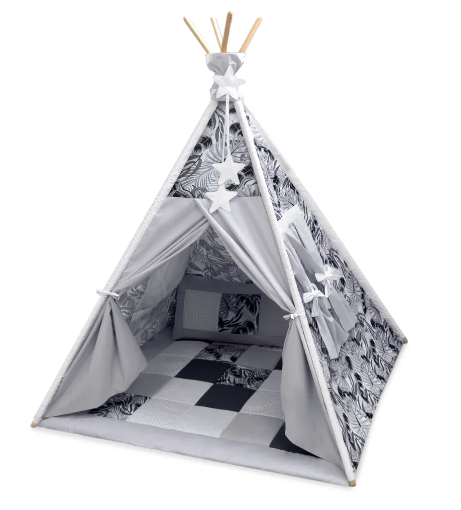  Amilian Tipi Zelt Für Kinder, Spielzelt Mit Gepolsterter Matte / Tipidecke / Bodenmatte Und Dekokissen, Zelt Kinderzimmer, Tippi Teepee