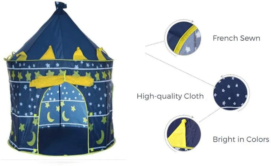  Prinz Oder Prinzessin Sommer Palast Schloss Kinder Kinder Spielen Zelt Haus Innen-oder Außenbereich Garten Spielzeug Wendy Haus Spielhaus Strand Sonne Zelt Jungen Mädchen (Blau Prinz)