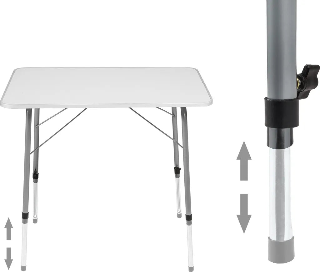  Tectake Camping Klapptisch Höhenverstellbar 80x60x68cm - Grau