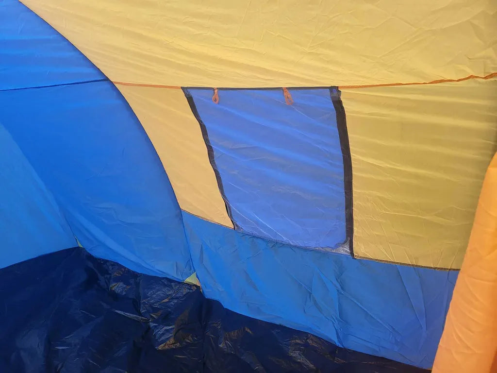  Campingzelt 4-6 Personen Outdoorzelt Zelt Familienzelt Tunnelzelt Gelb-Blau Neu