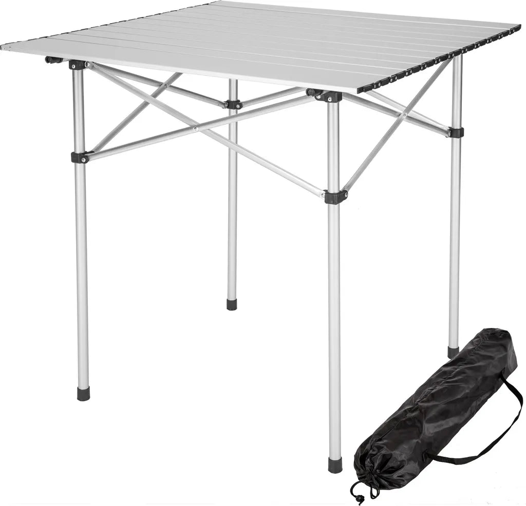  Tectake Camping Klapptisch Aus Aluminium Inkl. Tasche 70x70x70cm - Grau