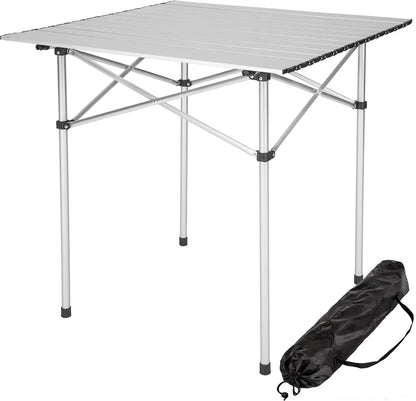  Tectake Camping Klapptisch Aus Aluminium Inkl. Tasche 70x70x70cm - Grau