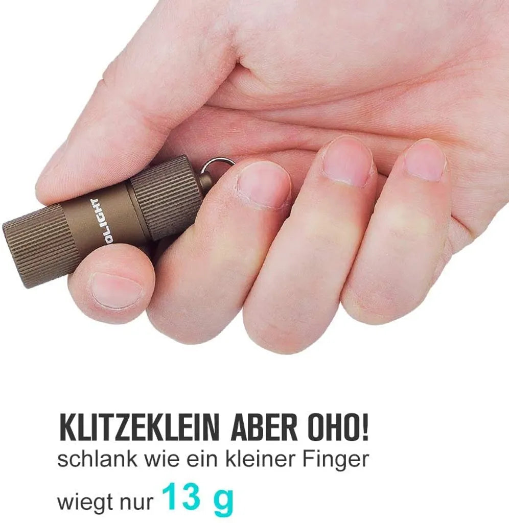  Olight I1R 2 Desert Mini Taschenlampe Mit 150 Lumen Für Schlüsselbund Mit Ladekabel