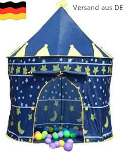  Prinz Oder Prinzessin Sommer Palast Schloss Kinder Kinder Spielen Zelt Haus Innen-oder Außenbereich Garten Spielzeug Wendy Haus Spielhaus Strand Sonne Zelt Jungen Mädchen (Blau Prinz)