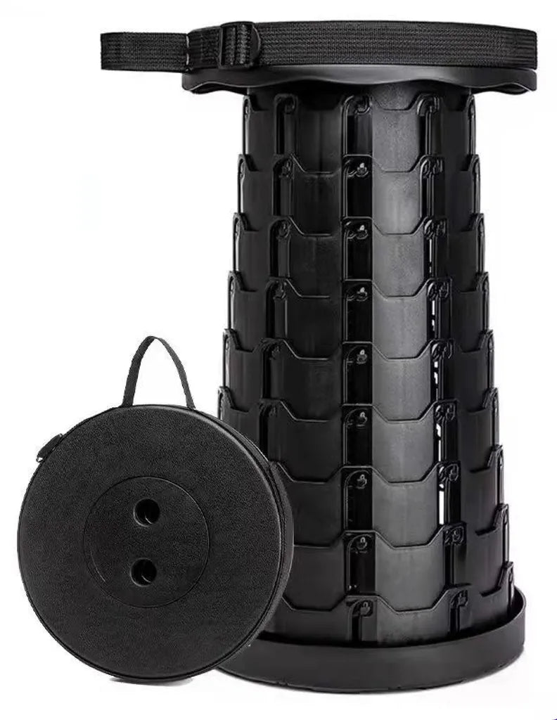  RHP Klapphocker Faltbar & Höhenverstellbar I Tragbarer Hocker Für Garten & Outdoor – Klappstuhl Campinghocker Campingstuhl Outdoorstuhl – Für Camping Reisen Angeln Grillen (Schwarz)
