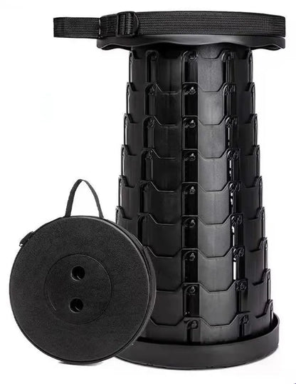  RHP Klapphocker Faltbar & Höhenverstellbar I Tragbarer Hocker Für Garten & Outdoor – Klappstuhl Campinghocker Campingstuhl Outdoorstuhl – Für Camping Reisen Angeln Grillen (Schwarz)