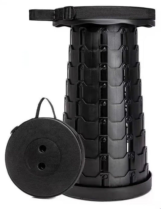  RHP Klapphocker Faltbar & Höhenverstellbar I Tragbarer Hocker Für Garten & Outdoor – Klappstuhl Campinghocker Campingstuhl Outdoorstuhl – Für Camping Reisen Angeln Grillen (Schwarz)