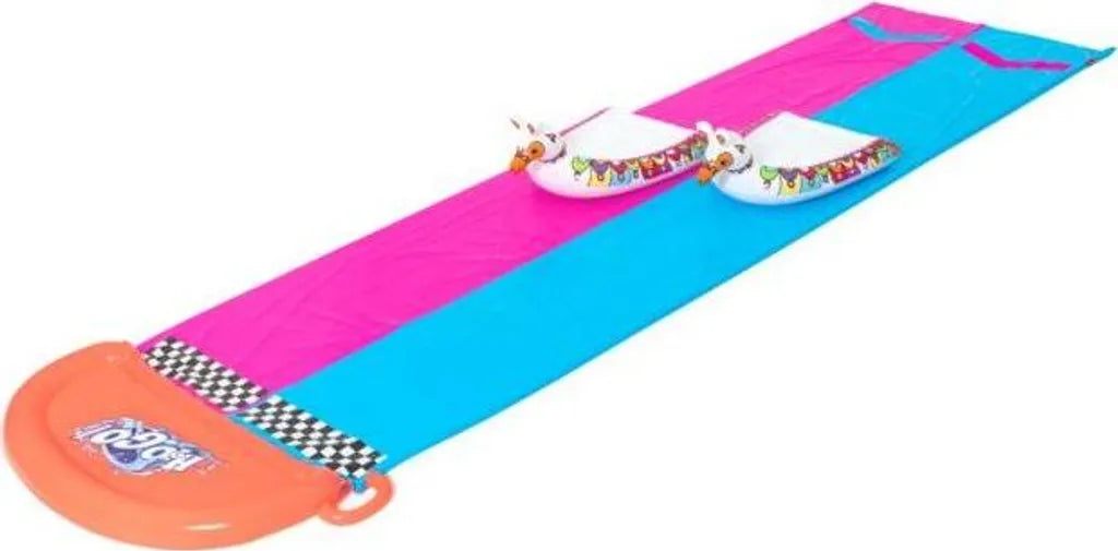  Bestway Sport H2OGO!™ 2er-Wasserrutsche Mit Aufblasbaren Lama-Schwimmtieren 488 Cm Wasserspielzeug Wasserspaß 0