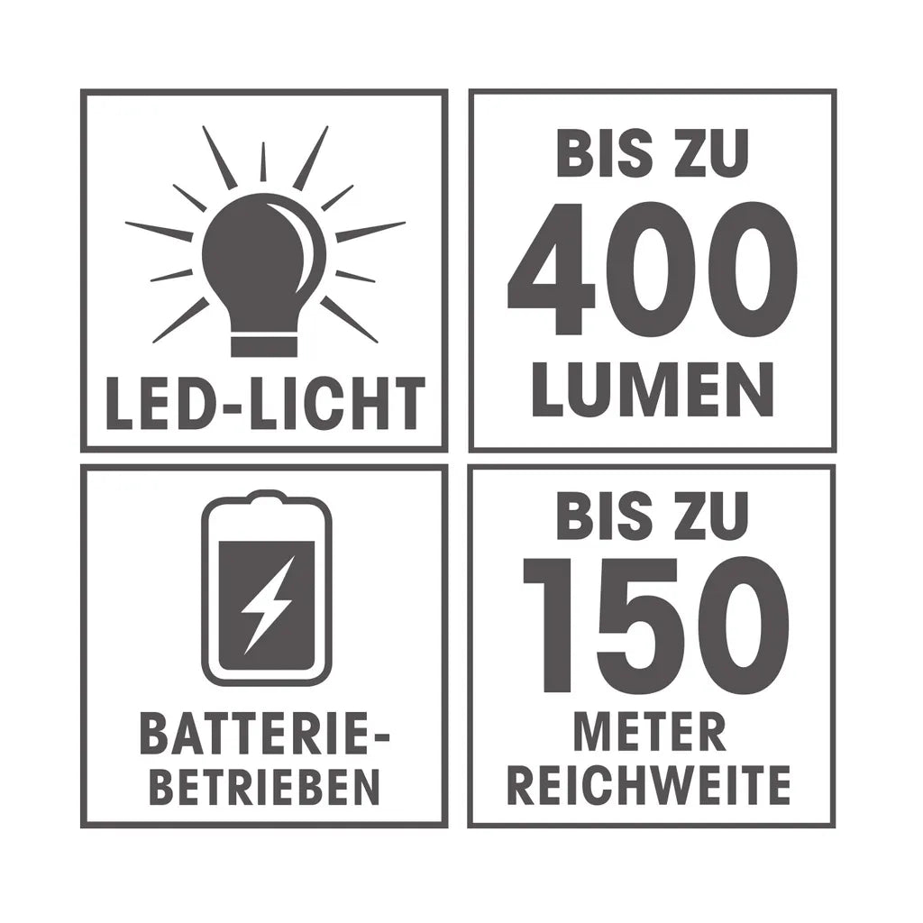  EASYmaxx LED Security Funktions Taschenlampe Sicherheit Bis 150m Metallgehäuse