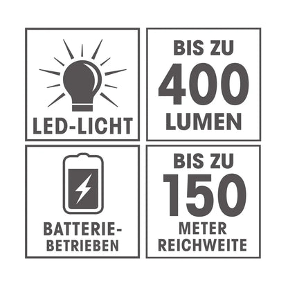  EASYmaxx LED Security Funktions Taschenlampe Sicherheit Bis 150m Metallgehäuse