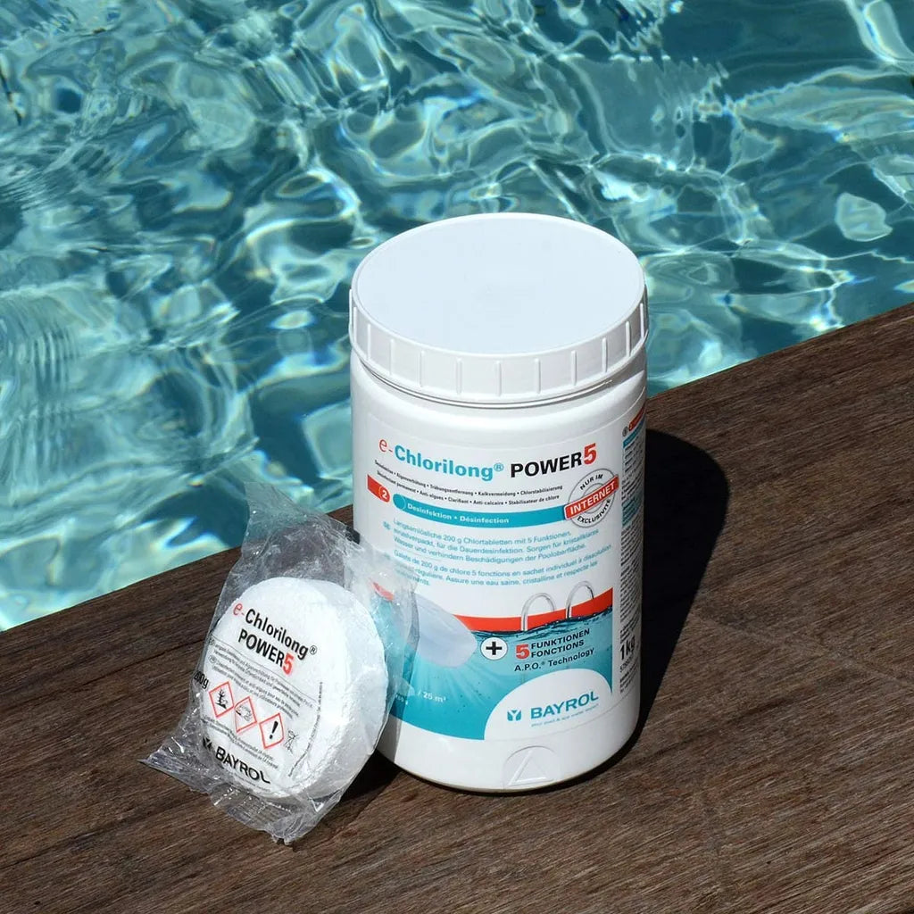  BAYROL E-Chlorilong® POWER 5 - 200 G Chlortabletten Mit 5 Funktionen 5,0 Kg