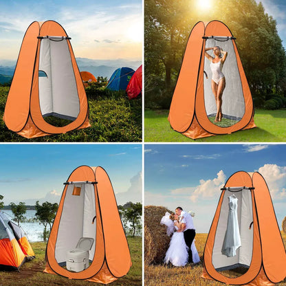  Duschzelt Toilettenzelt Umkleidezelt Camping Zelt Beistellzelt 150X150X190CM Orange