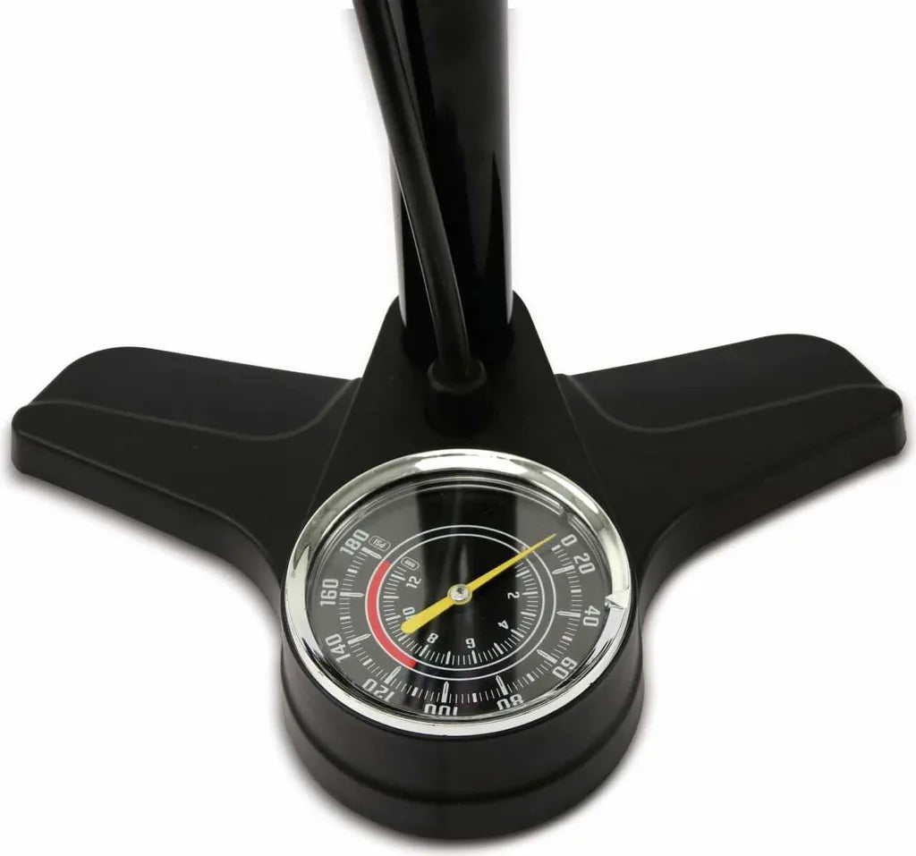  Fahrradpumpe Mit Manometer - Luftpumpe Für Alle Ventile - Standpumpe Für Dunlop-Ventil - Presta-Ventil Und Auto-Ventil - Schwarz