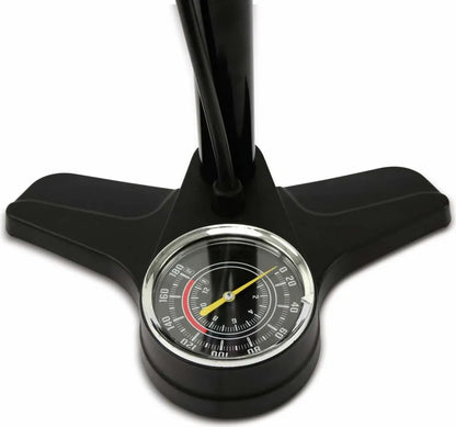  Fahrradpumpe Mit Manometer - Luftpumpe Für Alle Ventile - Standpumpe Für Dunlop-Ventil - Presta-Ventil Und Auto-Ventil - Schwarz