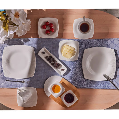  Karaca Fine Pearl Helen 26-teiliges Frühstücksservice Eckig