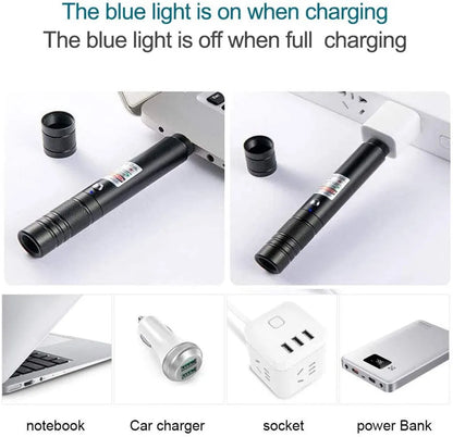  Portable USB Laden Rot -LED-Taschenlampe Mit Einstellbarem Fokus Und Wasserdichtem, Tragbarem Mini