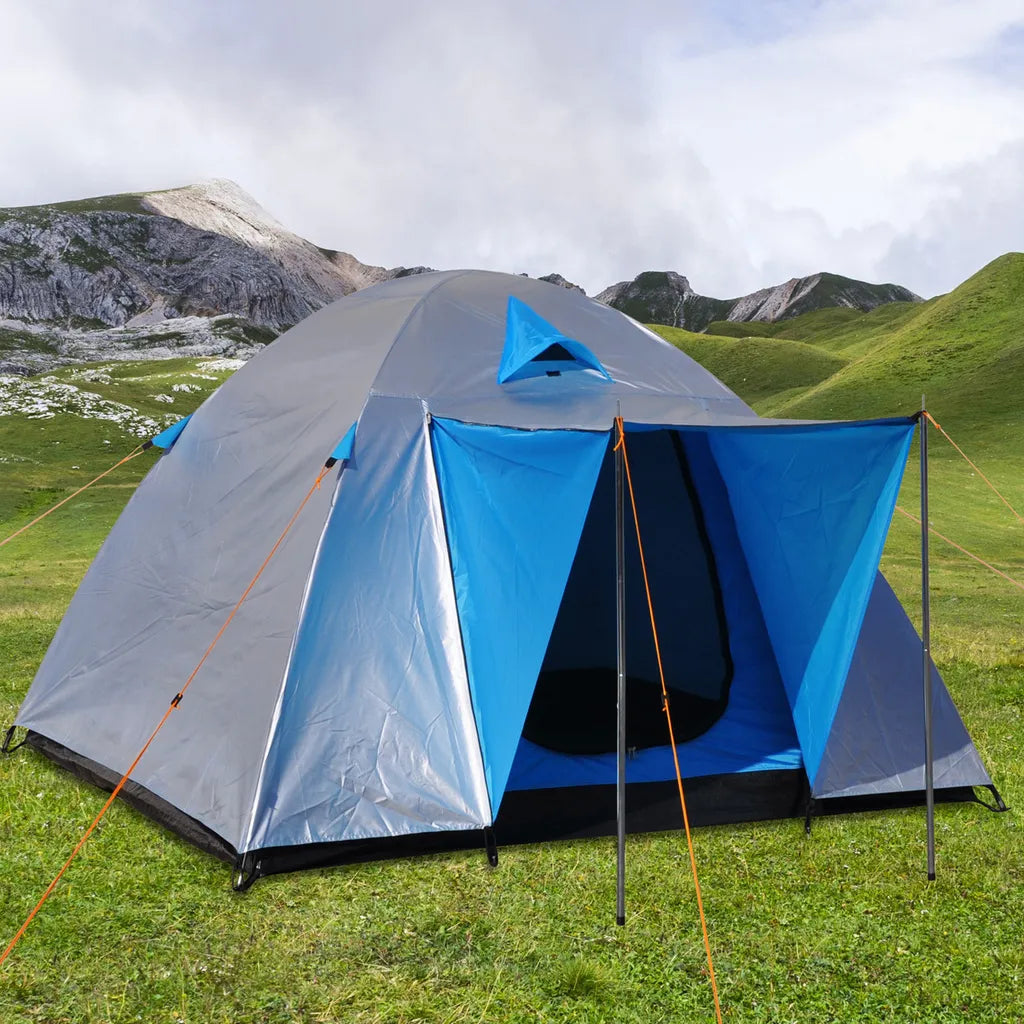  Iglu Zelt - 3 Personen - 210 X 210 X 130cm - Anthrazit/Blau