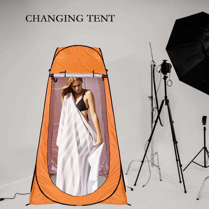  Duschzelt Toilettenzelt Umkleidezelt Camping Zelt Beistellzelt 150X150X190CM Orange