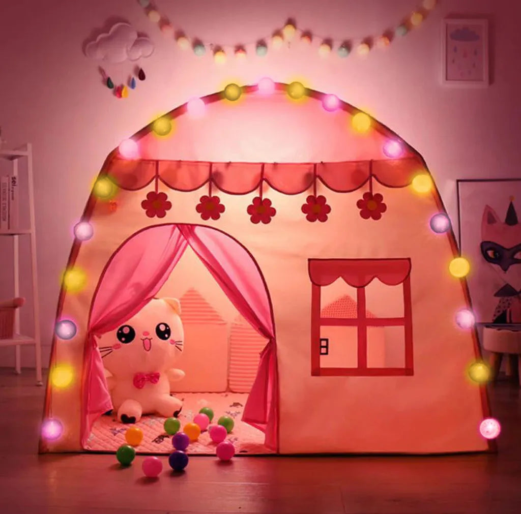  Kinderzelt Spielzelt Spielhaus Zelthaus Schloss Kinder LED-Lampen 17489