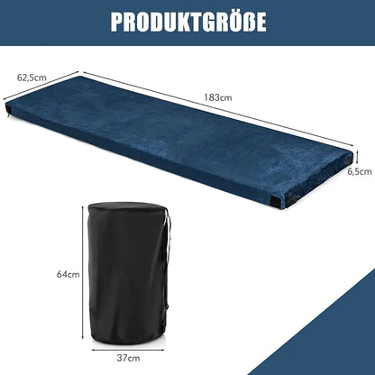  COSTWAY Isomatte Camping, Campingmatratze Aus Memory-Schaum, Leichte Schlafmatte Mit Flanellbezug, Inkl. Tragetasche, Gästematratze Für Reisen, Wandern, Zuhause, 183 X 62,5 X 6,5 Cm