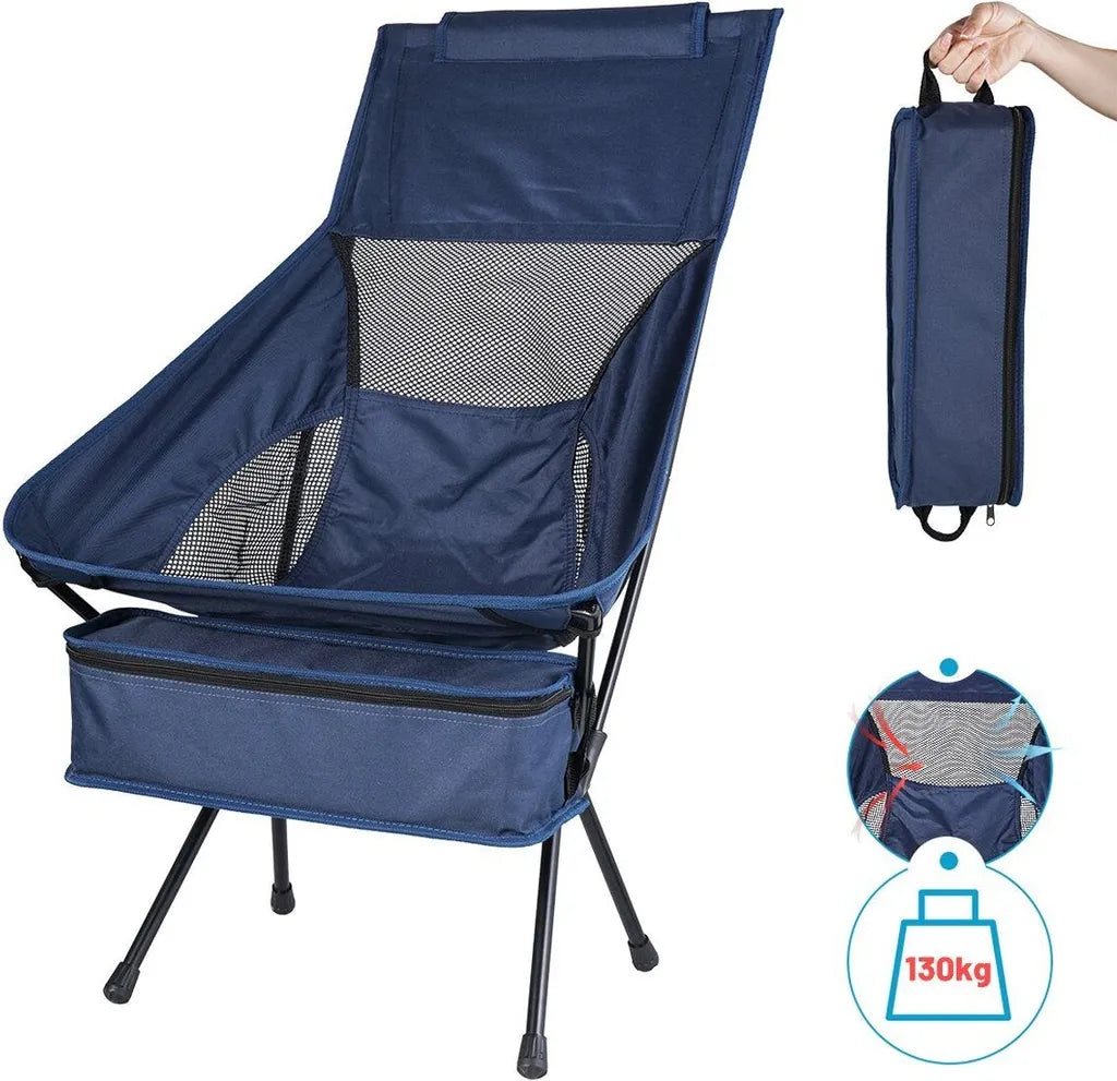  Campingstühle, Klappbarer Campingstuhl Mit Hoher Rückenlehne Und Tragetasche, Angelstuhl Für Sport Picknick Strand Wandern Camping, Klapp Stuhl Bis 130KG Belastbar