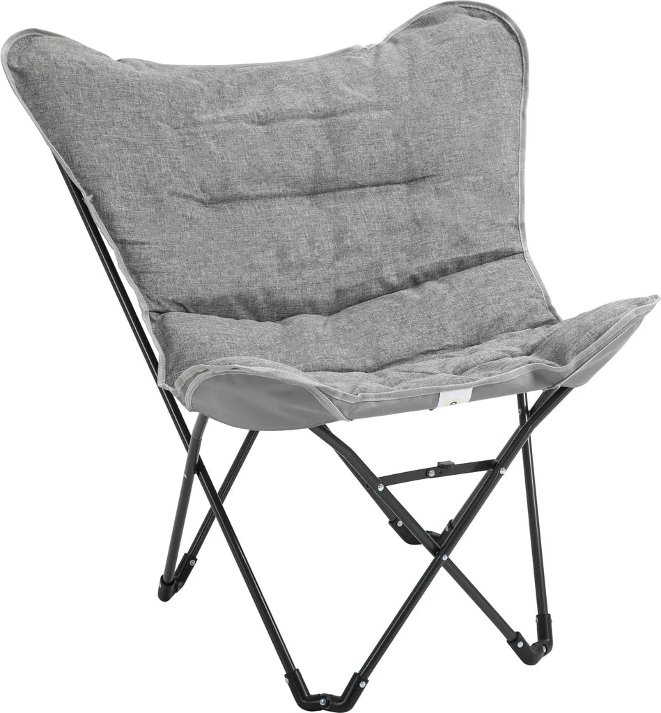  Outsunny Campingstuhl Tragbar Klappbar Gartensessel Regiestuhl Klappsessel Modern Design Für Outdoor Picknick Max. Belastung 120 Kg Hellgrau 88 X 74 X 84 Cm