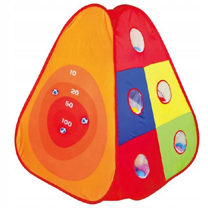  COIL Kinderspielzelt, Spielzelt - Trockenpool + 100 Bälle, Kinderzelt Mit Kriechtunnel, Bällebad, Teilhaus, Spielhaus, Mehrfarbig
