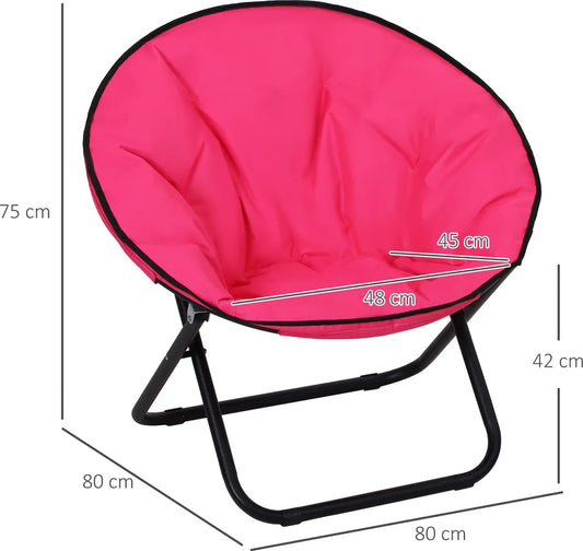  Outsunny Klappstuhl Klappsessel Campingstuhl Gartenstuhl Polstersessel Lounge Sessel Faltbar Metall + Oxfordstoff Pink 80 X 80 X 75 Cm