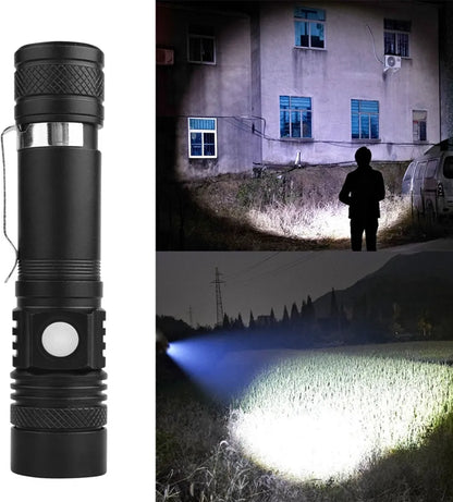  2x Superhelle USB Taschenlampe LED 80000LM USB Wiederaufladbare Fackel Akku
