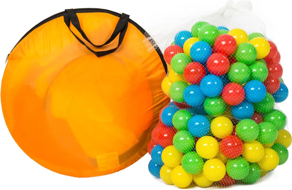  Tectake Spielzelt Pyramide Mit Tunnel, 200 Bällen Und Tasche - Bunt