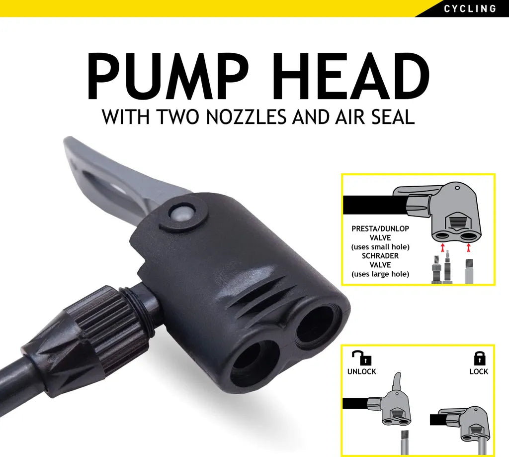  Dunlop Fahrradluftpumpe Für Alle Ventile, Tragbare Luftpumpe, Fahrradpumpe, Standpumpe, Schwarz