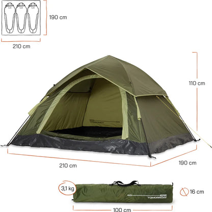  Where Tomorrow Pop Up Wurfzelt Für 3 Personen - 215 X 195 X 120 Cm - Grün