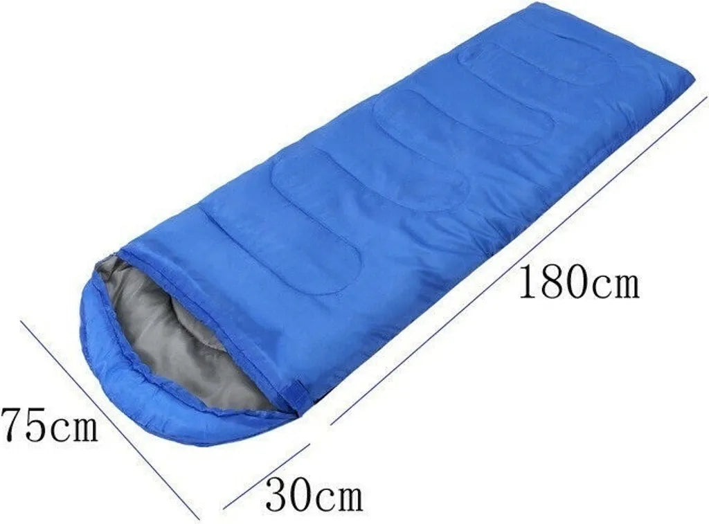  Outdoor Umschlag Schlafsack Camping Ultraleichter Schlafsack Mit Kappe, Armeegrün