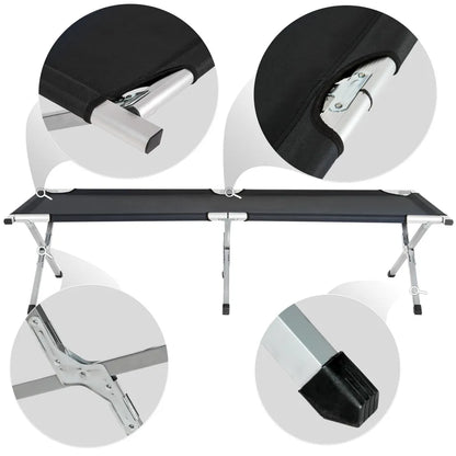  Tectake Feldbett Aus Aluminium - Schwarz