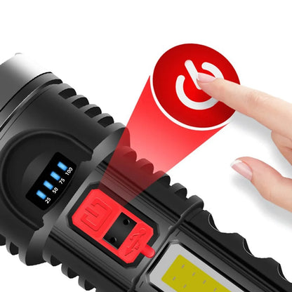  ​LED Taschenlampe USB Wiederaufladbare Taschenlampen Taschenlampe Extrem Hell Wasserdicht Flashlight Mit 4 Modi Für Outdoor Camping