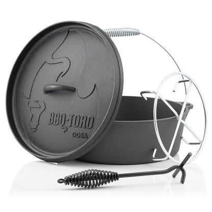  BBQ-Toro Dutch Oven DO6AX, 5,5 L Alpha Gusseisen Kochtopf, Gusstopf