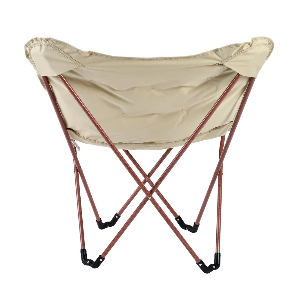  ProGression Butterfly Chair, Faltbarer Campingstuhl, Gepolsterter Klappstuhl Geeignet Für Strand Und Camping, Outdoor Loungesessel – 2,9 Kg, Beige