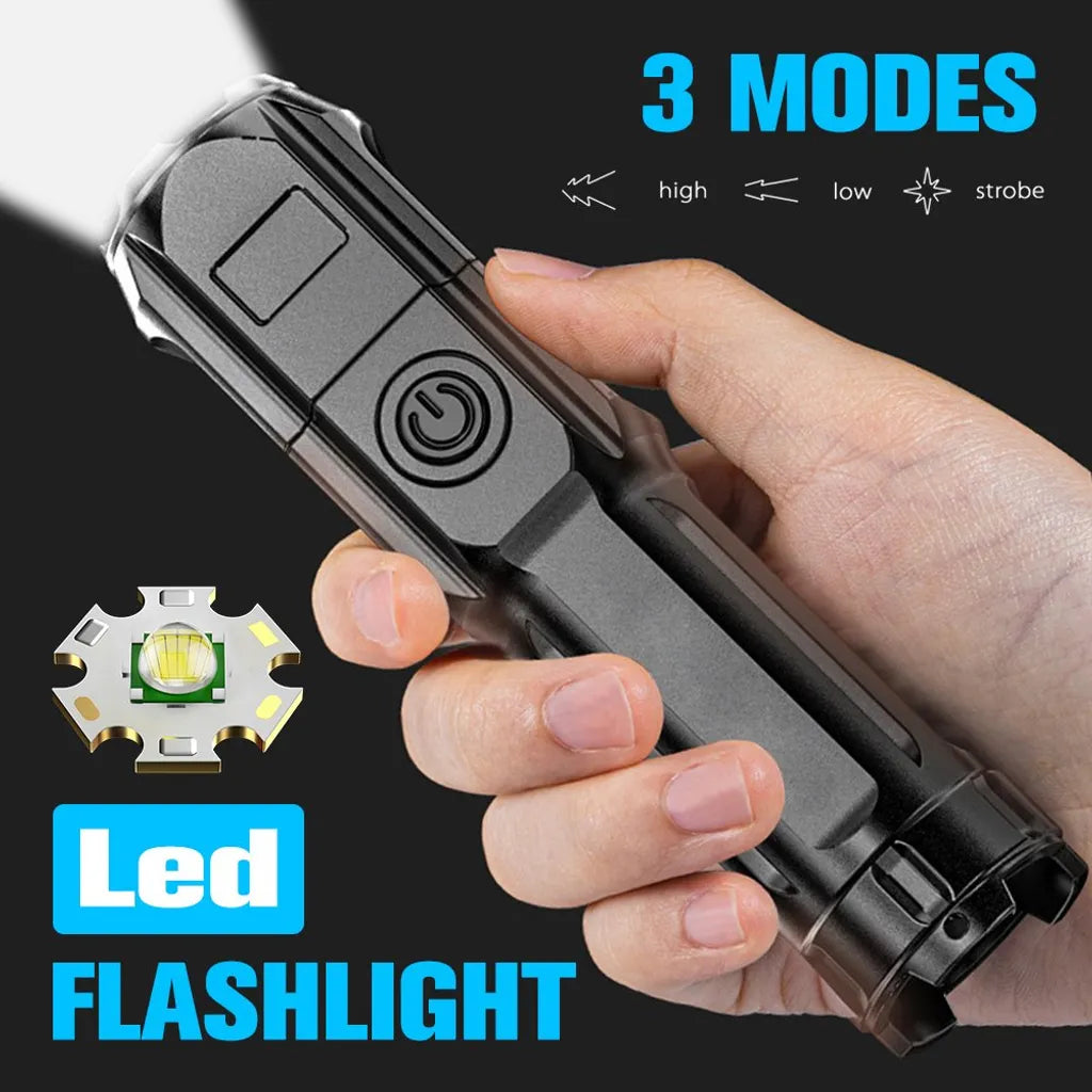  3-Modi Taschenlampe LED Leuchtweite Militär Taktische USB Zoom-Taschenlampe Licht Leistungsstarke Taktische Taschenlampe